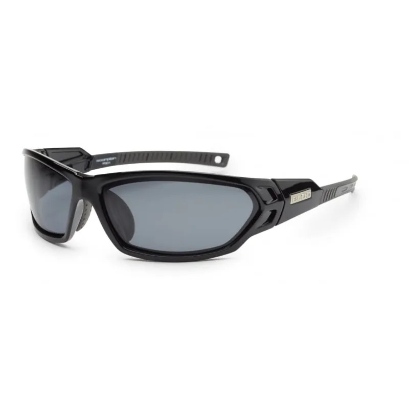 Bloc Scorpion Sports Sunglasses - Shiny Black With Polarised Grey Lens